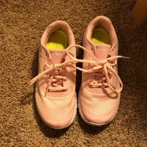 Pink champion workout shoes.